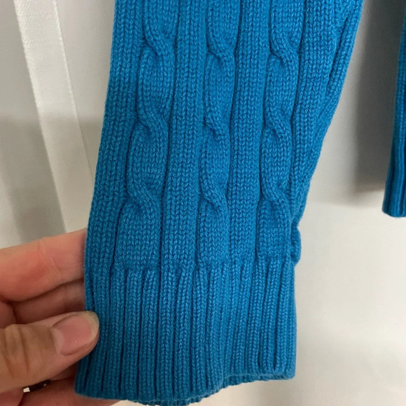 Charter Club teal/blue cable sweater size XL - Picture 4 of 5